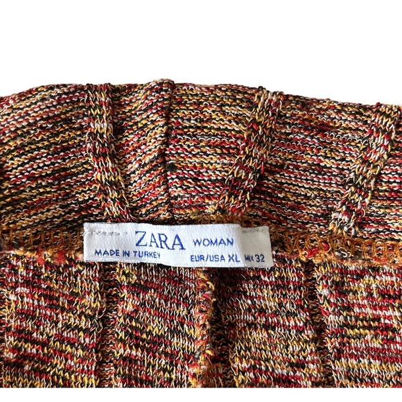 Zara Womens Size XLarge‎ Cropped Ribbed Wide Leg Knit Pants - Picture 7 of 7